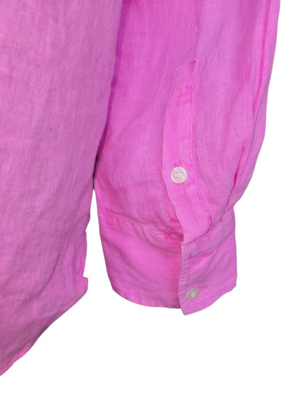 GAP Bright Pink Relaxed Linen Button Front Shirt Women's Size S - Picture 9 of 10
